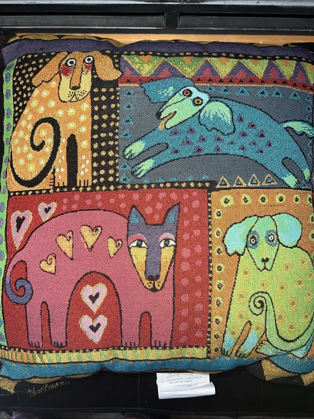 Laurel Burch Mythical Dog Decorative Pillow